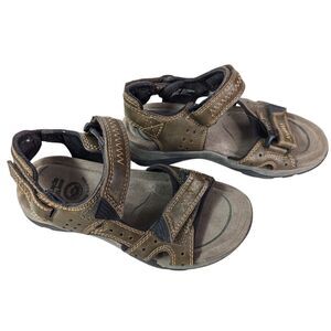 EARTH SPIRIT Sandals Mens 7 Brown Gelton Cushion Fisherman Shoes Adjustable Hike